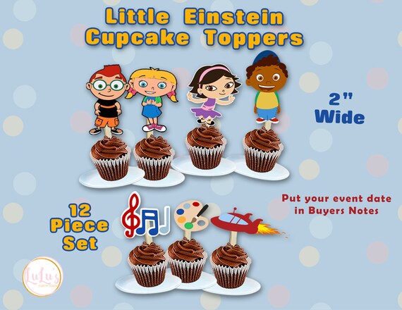 Little Einstein Birthday Party Cupcake Toppers Little Etsy