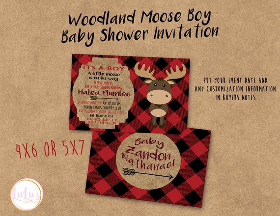 moose baby shower invitations