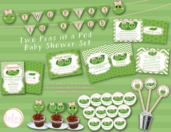 Two Peas In A Pod Baby Shower Banner Baby Banner Baby Etsy