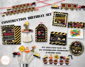 Construction Birthday Party Set - Excavation First Birthday Party - Construction First Birthday - Excavation Birthday Party Decor