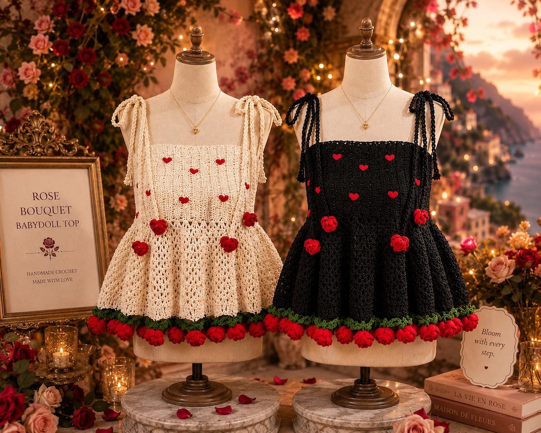 Crocheted Crop Top Pattern With Video Guide Babydoll Heart