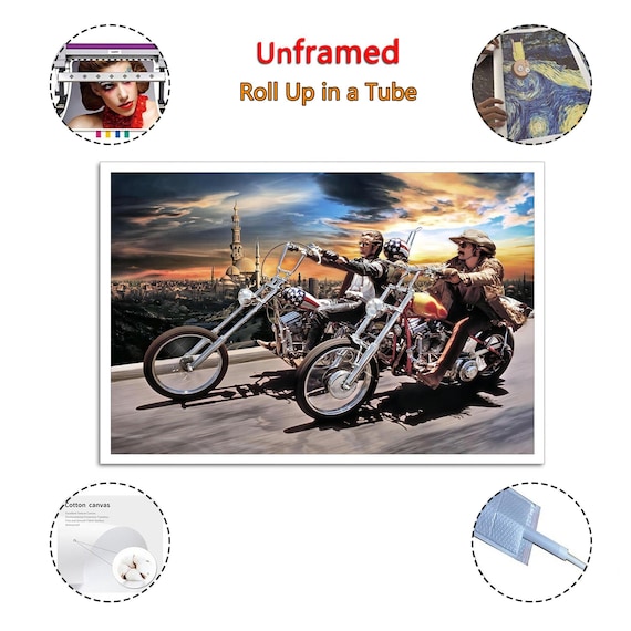 David Mann Easy Rider Canvas Print - Motorcycle Art Poster - Etsy