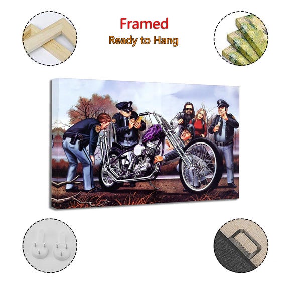 David Mann Motorcycle Art Canvas Print - Easy Rider Biker Scene - Etsy