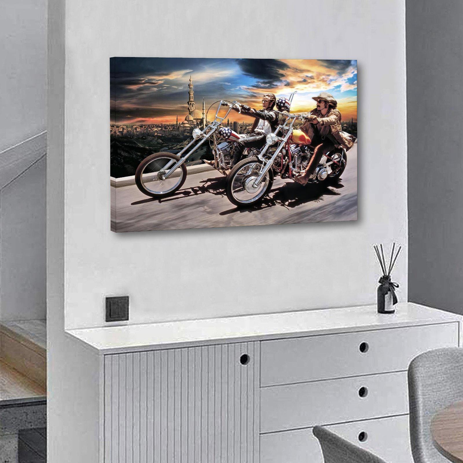 David Mann Easy Rider Canvas Print - Motorcycle Art Poster - Etsy