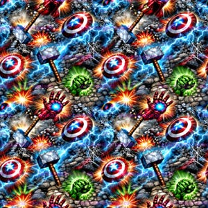 Superheld Spiderman Marvel Capt. Iron Man Thor Hulk Digitales Nahtloses Papierdesign