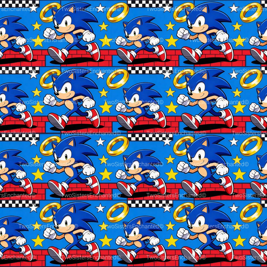 Writing Sonic Design Sonic the Hedgehog Inspired Digital Seamless Paper Design - Etsy