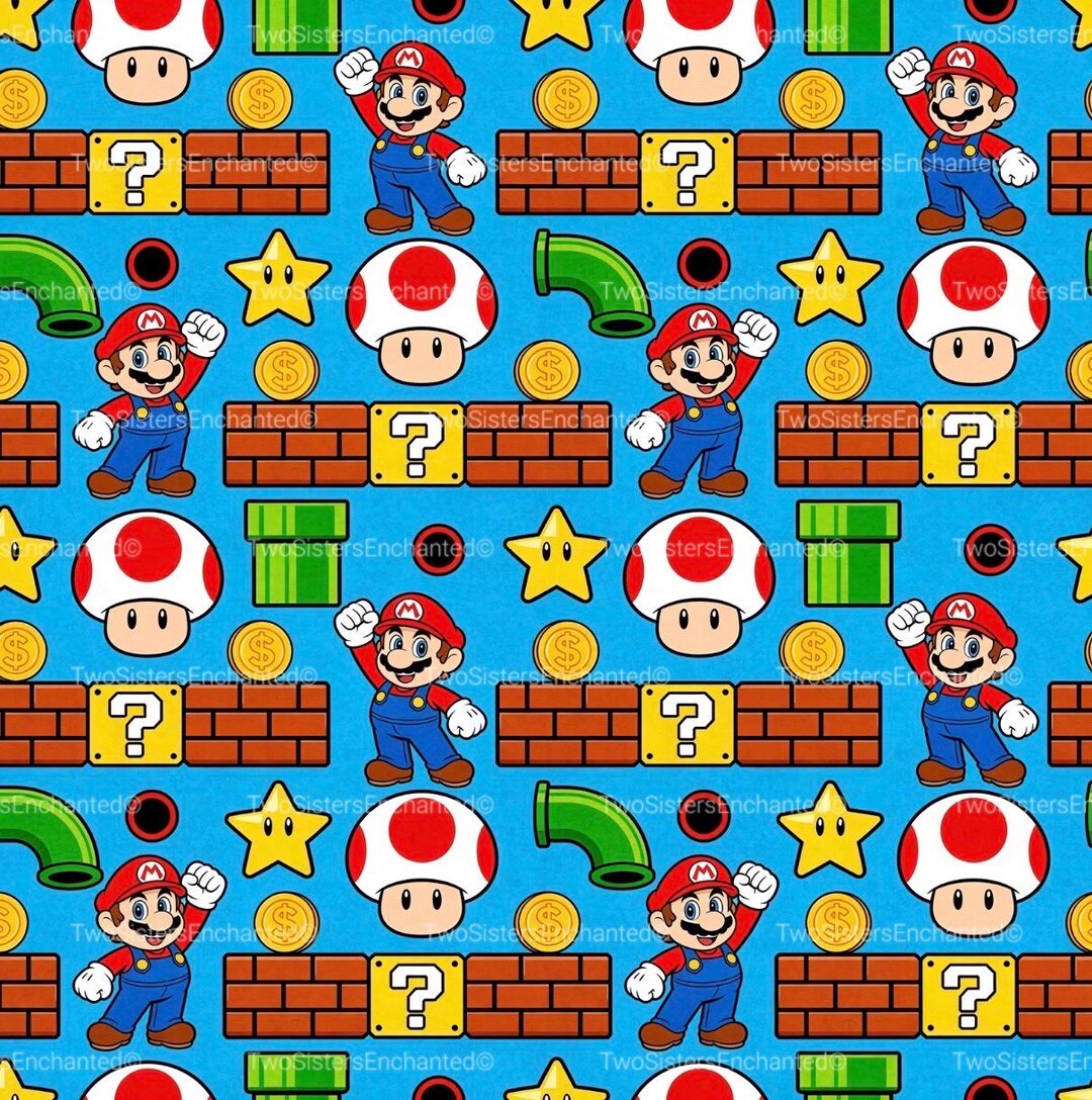 Mario Colorforms Super Mario Inspired Digital Seamless Paper Design - Etsy