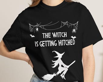 Camiseta personalizada para despedida de soltera "La bruja se casa" | Camiseta de novia bruja para despedida de soltera | Halloween
