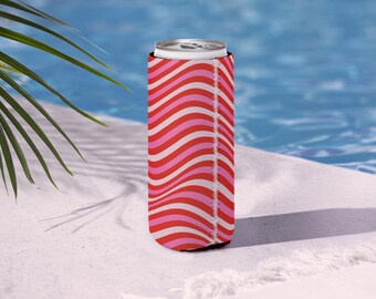 Enfriadores de latas retro para despedida de soltera | Fundas para latas de boda estilo 2026 | Enfriador de cerveza ondulado | Regalo para pedirle a la dama de honor que sea su novia | Recuerdos para fiestas de cumpleaños