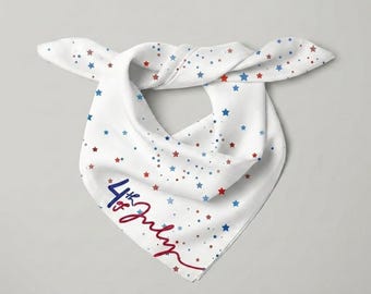 Pañuelo del 4 de julio, 250 aniversario de EE. UU., bufanda patriótica para el cabello, turbante con estrellas del Día de la Independencia, pañuelo estético rojo, blanco y azul.