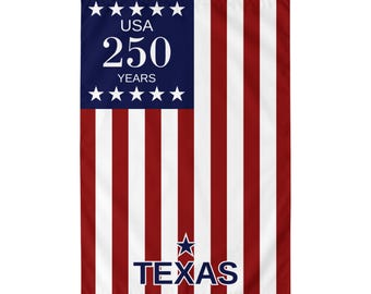 Bandera de Texas para exteriores, 250 años de EE. UU., con bolsillo para varilla | Franjas americanas