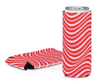 Enfriadores de latas retro para despedida de soltera | Fundas para latas de boda estilo 2026 | Enfriador de cerveza ondulado | Regalo para pedirle a la dama de honor que sea su novia | Recuerdos para fiestas de cumpleaños