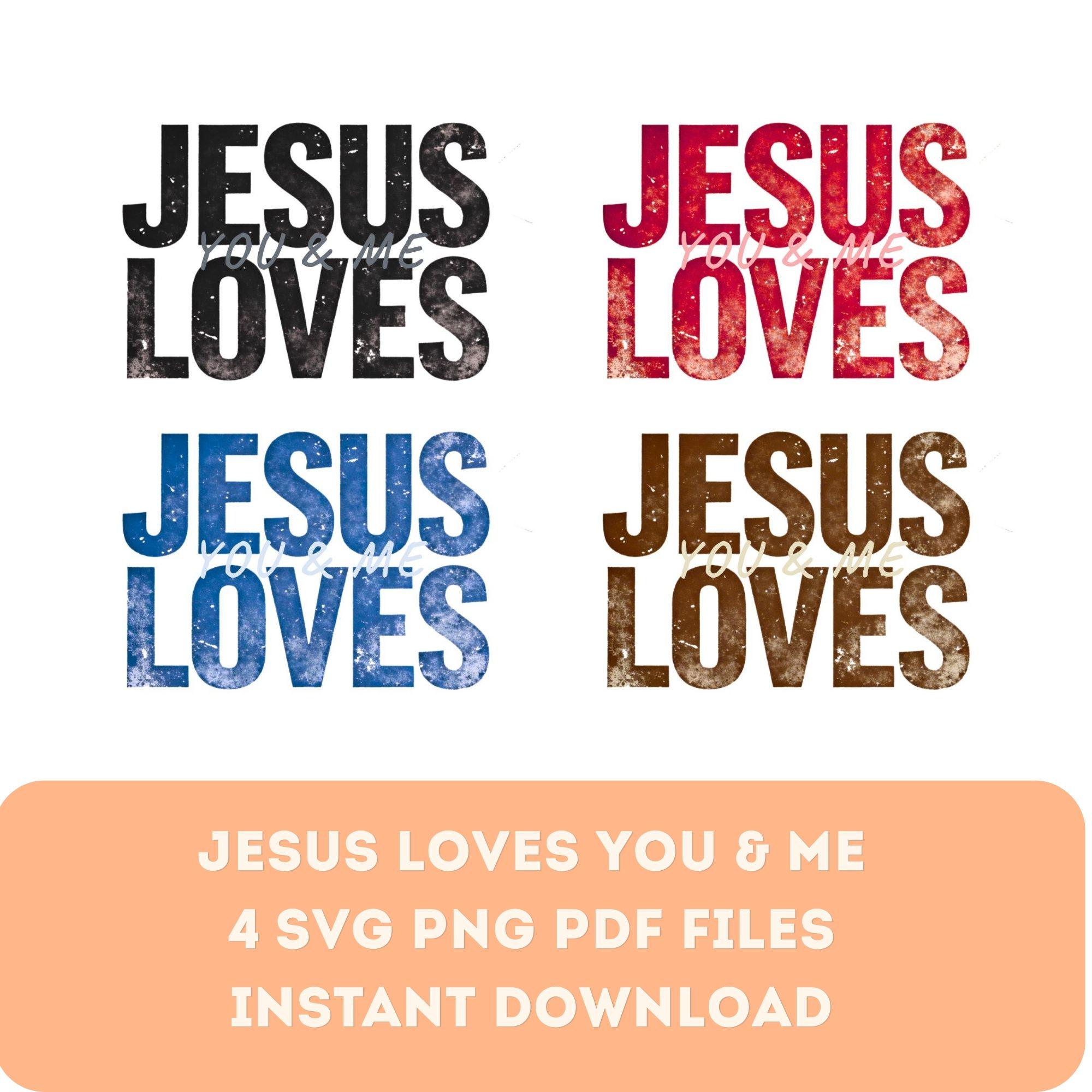 Vintage Jesus Loves You & Me SVG Bundle, Christian PNG PDF, Retro Faith ...