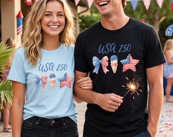 Camiseta patriótica de EE. UU. 250 | Camiseta del 4 de julio | Camiseta para parejas del 250 aniversario de EE. UU. Camiseta del 250 aniversario Comfort Colors® 250 aniversario