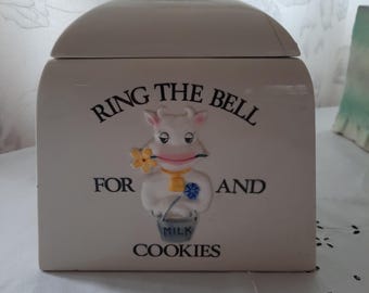 Vintage "Ring The Bell For Milk And Cookies" Cookie Jar