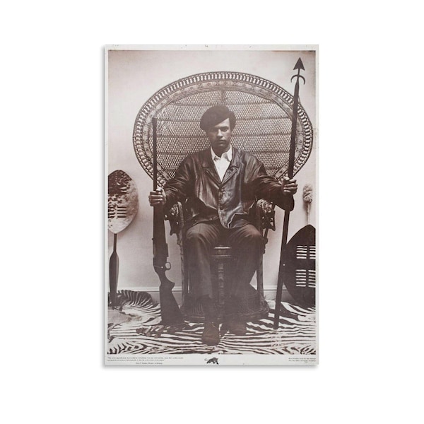Póster del Partido Pantera Negra de Huey P. Newton, retrato icónico de 1967