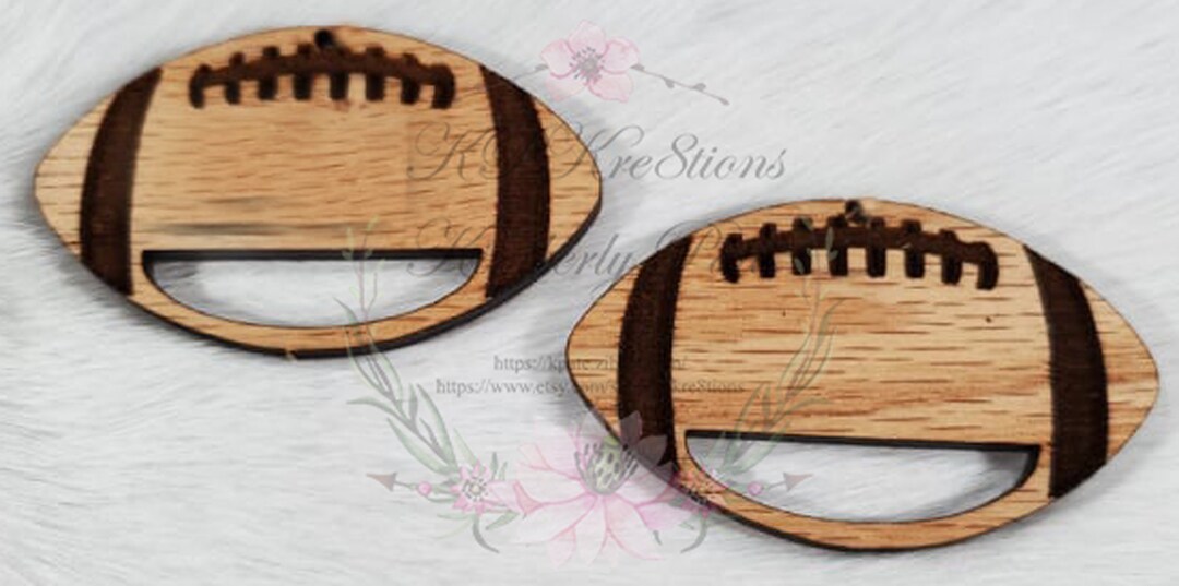 Laser Engraved Football Fringe/macramé Earring Blanks Sold as a Pair