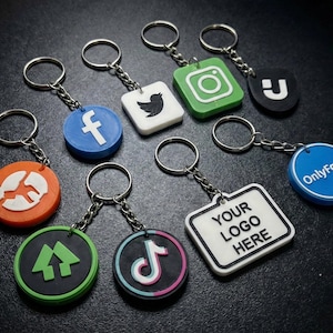 Aangepaste sociale media | Linktree NFC-sleutelhanger • Technisch cadeau zakelijk logo