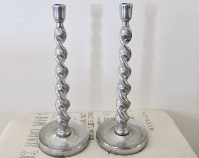 Vintage Arthur Court 1987 Silver Barley Twist Taper Candlestick Candle