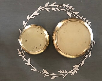 Vintage Footed Gatco Solid Brass Risers Set of 2 Made in Taiwan