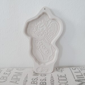 Vintage Longaberger Joy Stoneware Cookie Mold Stamp 1996