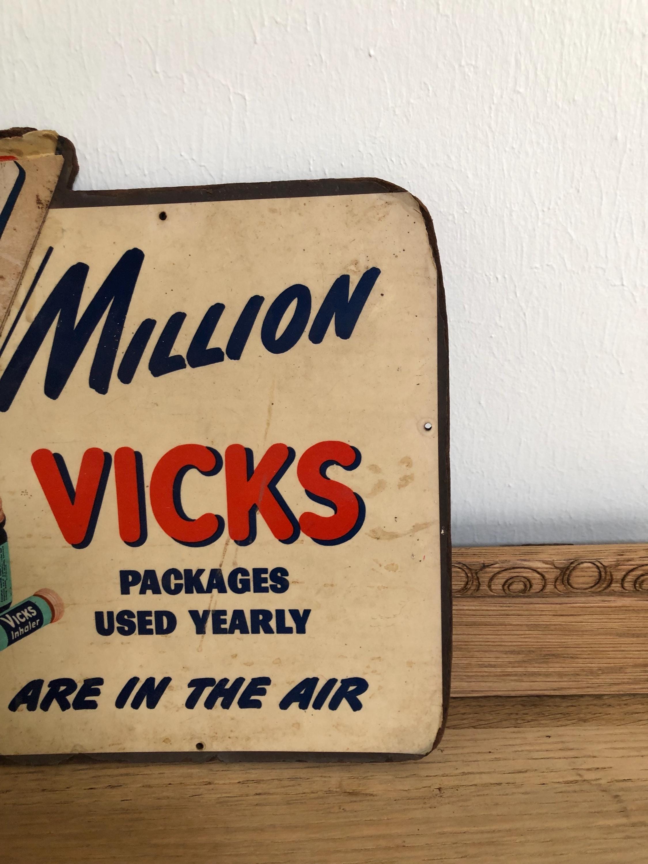 vicks cigarette Vintage Vicks Vapor Rub Old Advertisement Sign
