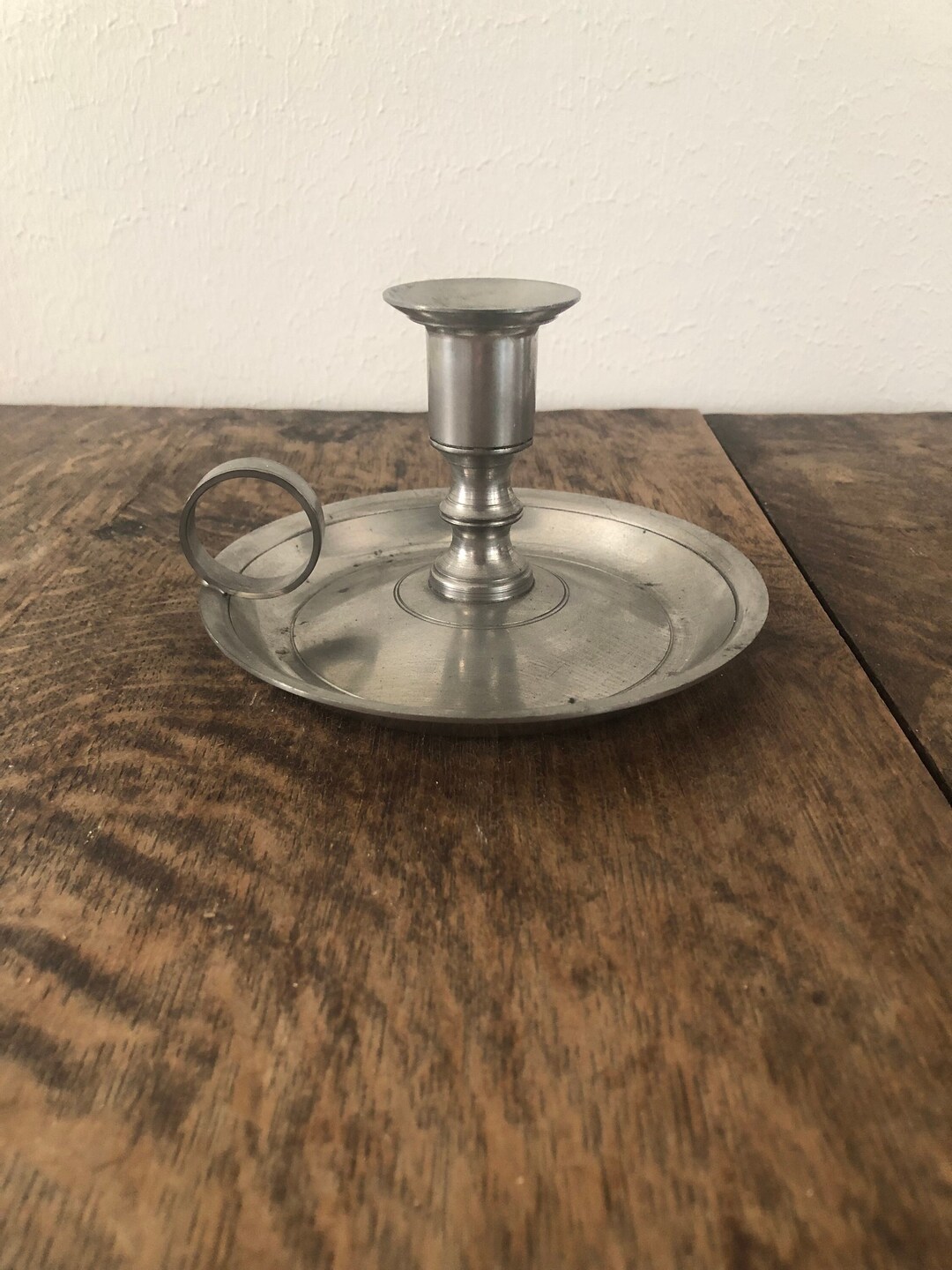 Vintage Stieff Pewter Candle Stick Holder With Finger Ring. Etsy