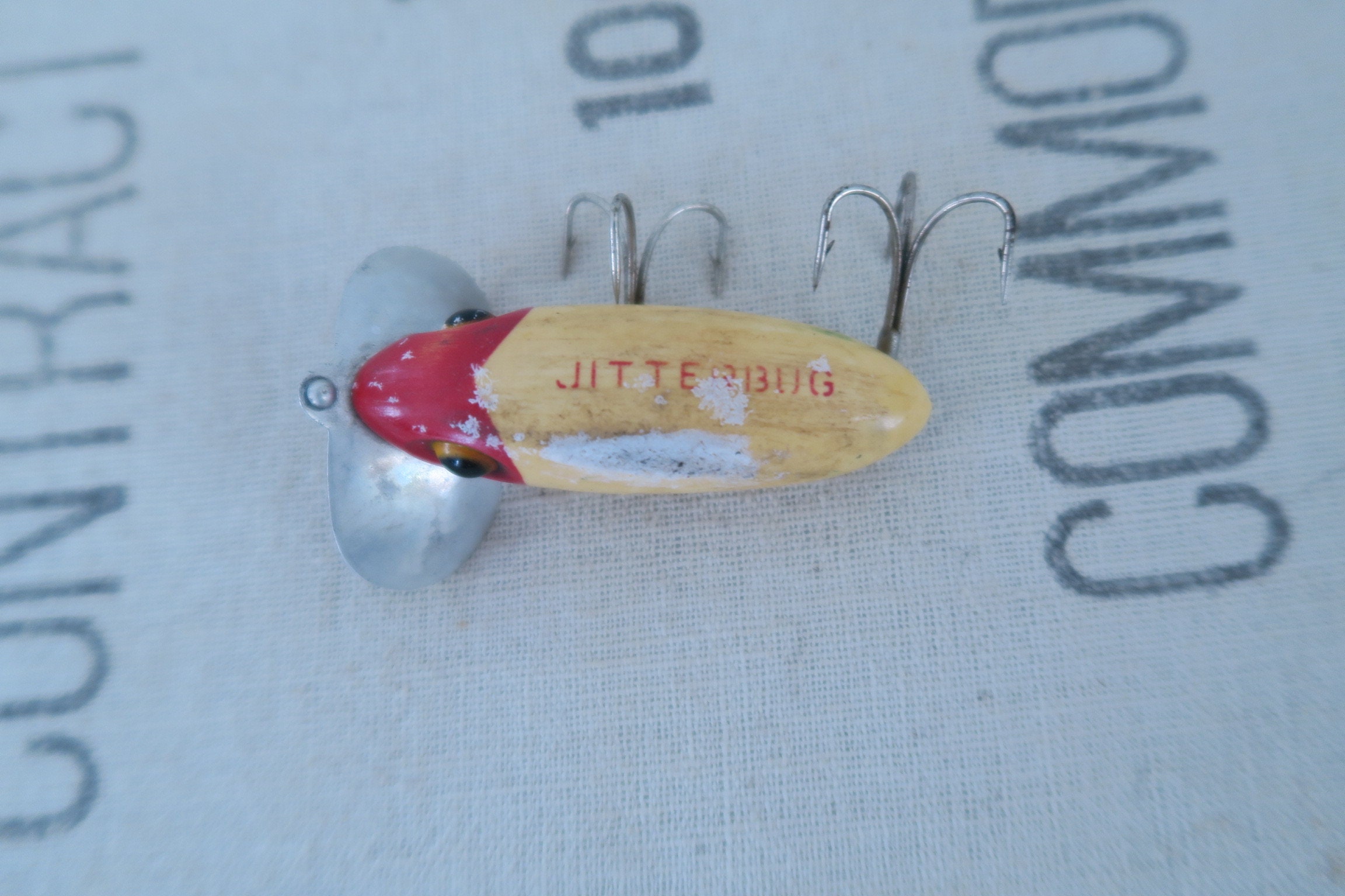Vintage Wooden Jitter Bug Popper Fishing Lure Bait 