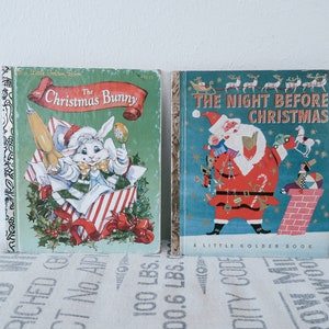 Vintage Little Golden Books The Christmas Bunny and The Night Before Christmas