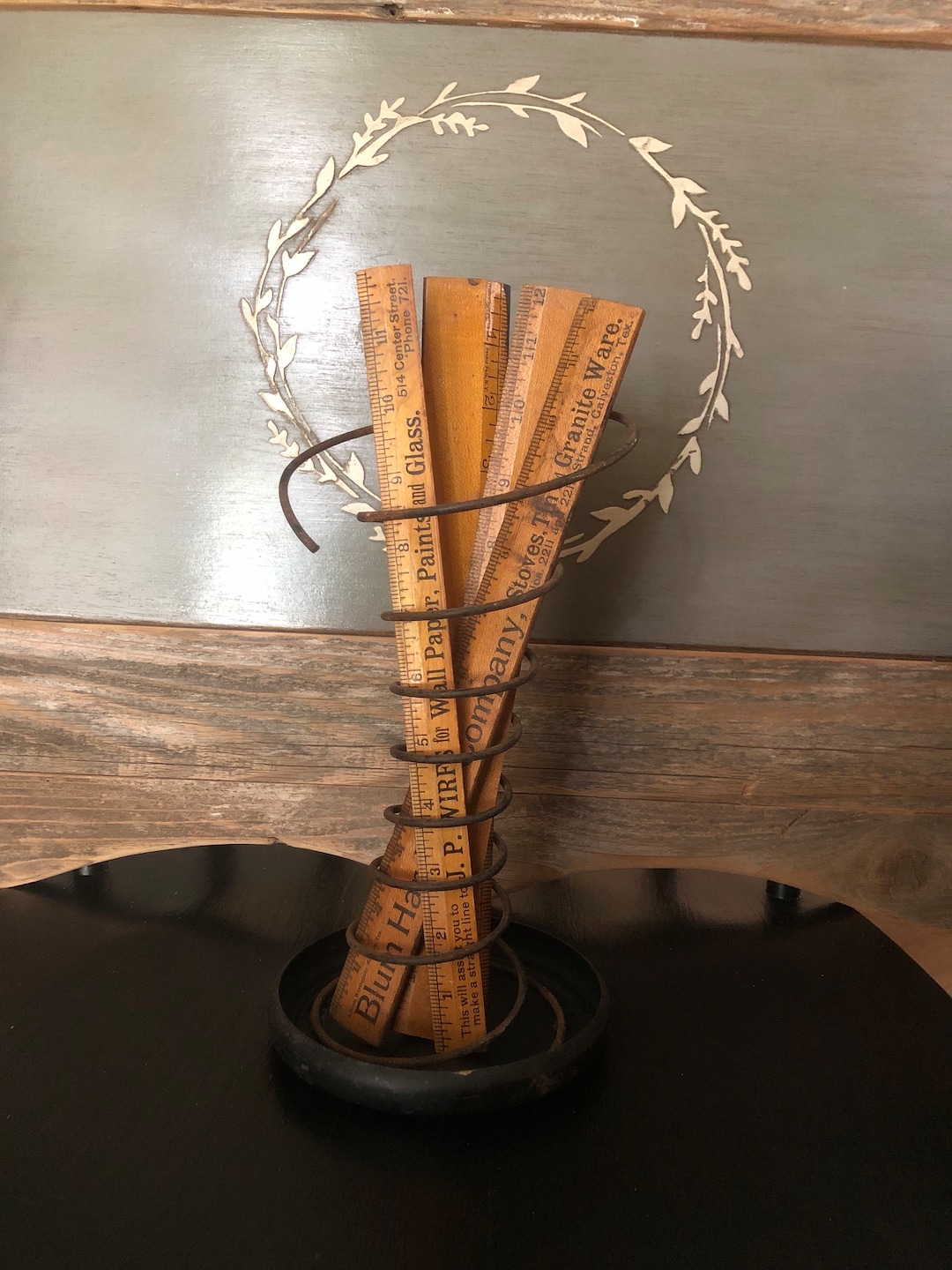 Vintage Wooden Rulers Set of 4 Desktop Bed Coil Holder - Etsy