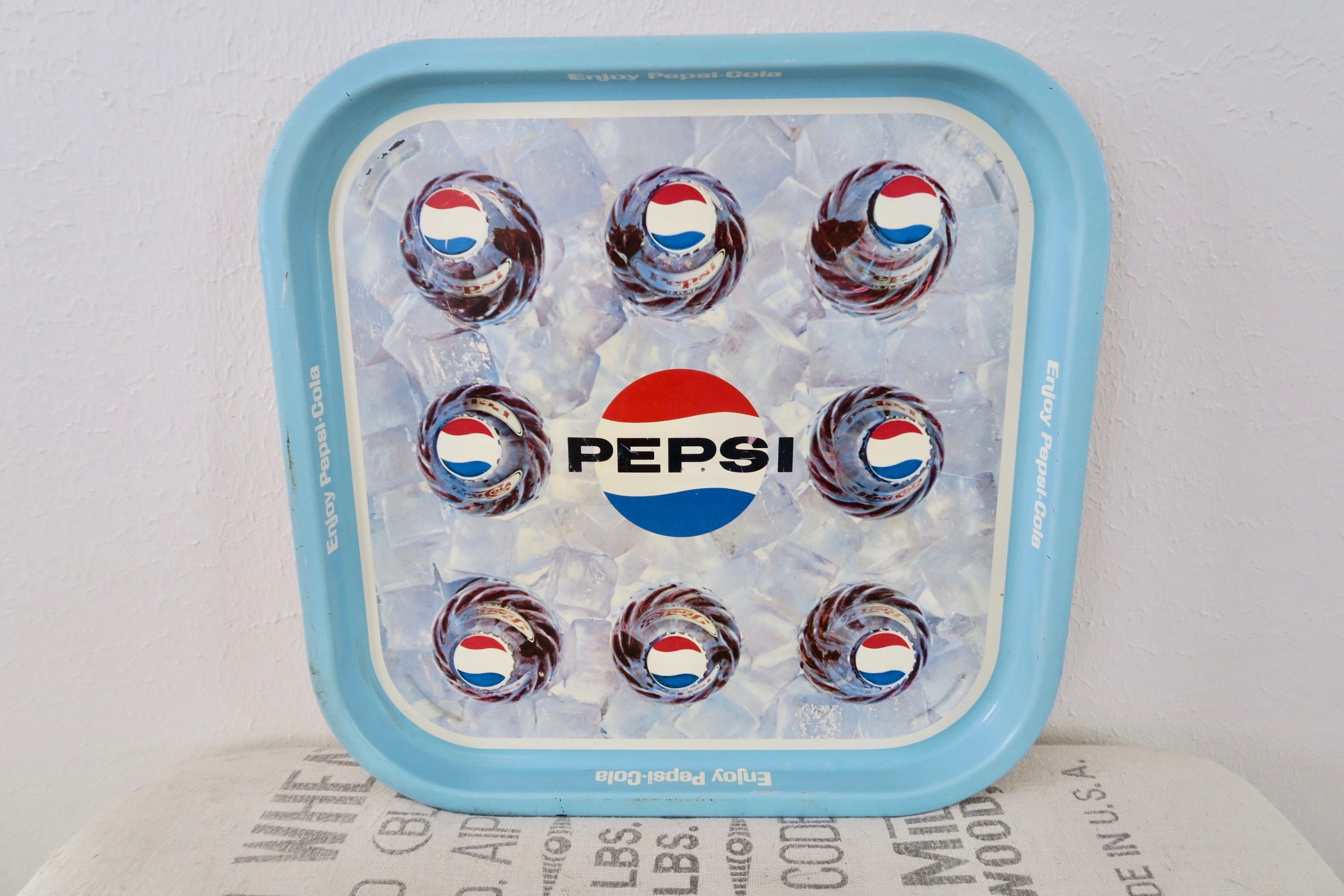 Vintage Metal Pepsi Cola 13 Serving Tray Etsy