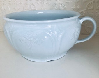 Vintage J & G Meakin White Ironstone Chamber Pot 1930s Floral Pattern