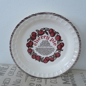 Vintage Royal China Cherry Pie Recipe Deep Dish Pie Plate