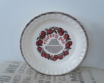 Vintage Royal China Cherry Pie Recipe Deep Dish Pie Plate