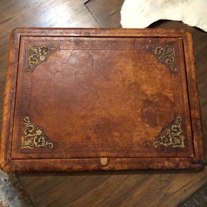 Vintage Horchow Italian Leather Writing Desk Pad Mat