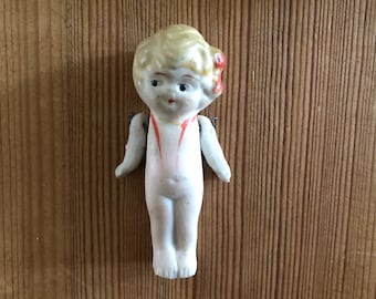 Vintage Bisque Porcelain Japan 3" Blonde Doll