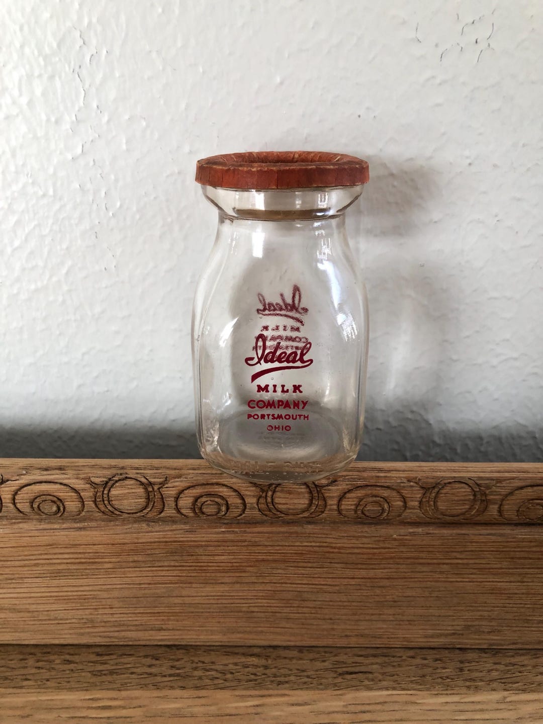 Vintage Ideal Quality Chekd Half Pint Milk Bottle Jar 1950 - Etsy