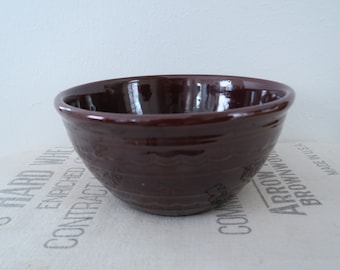 Vintage Marcrest Glazed Shiny Brown Kitchen 9” Mixing Bowl