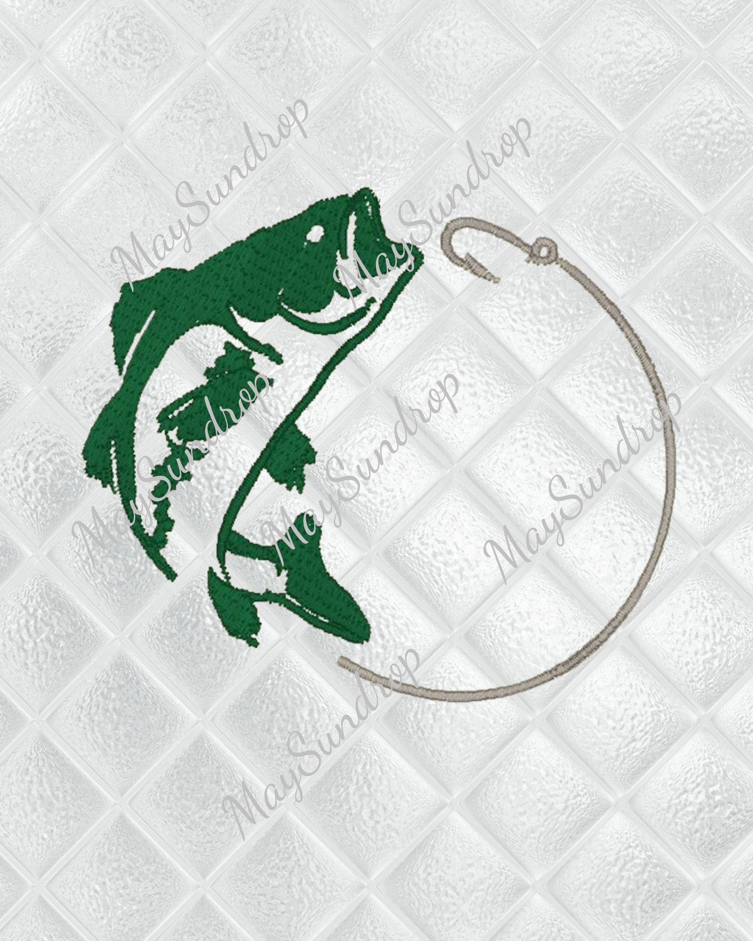 Bass Fish Monogram Frame-embroidery-machine Embroidery-pes-fishing-baby ...