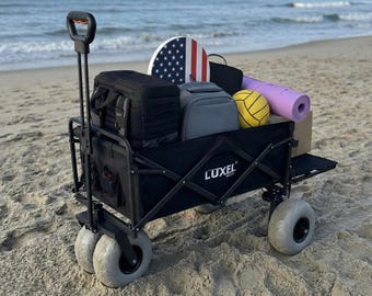 Electric Beach Cart – Foldable Utility Wagon for Sand & Trails