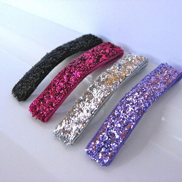 Glitter Snap Clips - Silver Glitter Snap Clip - Pink Glitter Snap Clip - Black Glitter Snap Clip - Lavender Glitter Snap Clip