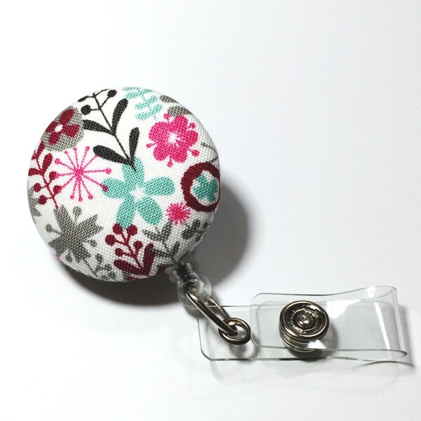 Floral Flower Swivel Badge Reel -  Name Badge - Badge Holder - Badge Holders - Nurse  - Name Tag Holder - Swivel Retractable ID Badge