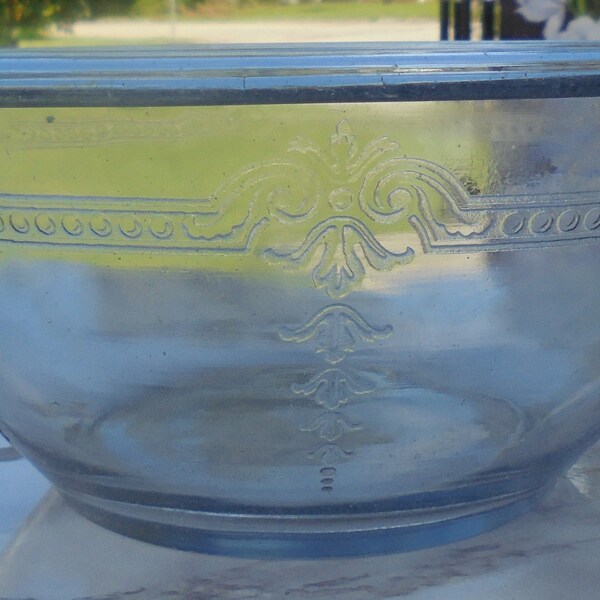 Vintage Fire King Blue Philbe Rolled Edge Mixing Bowl