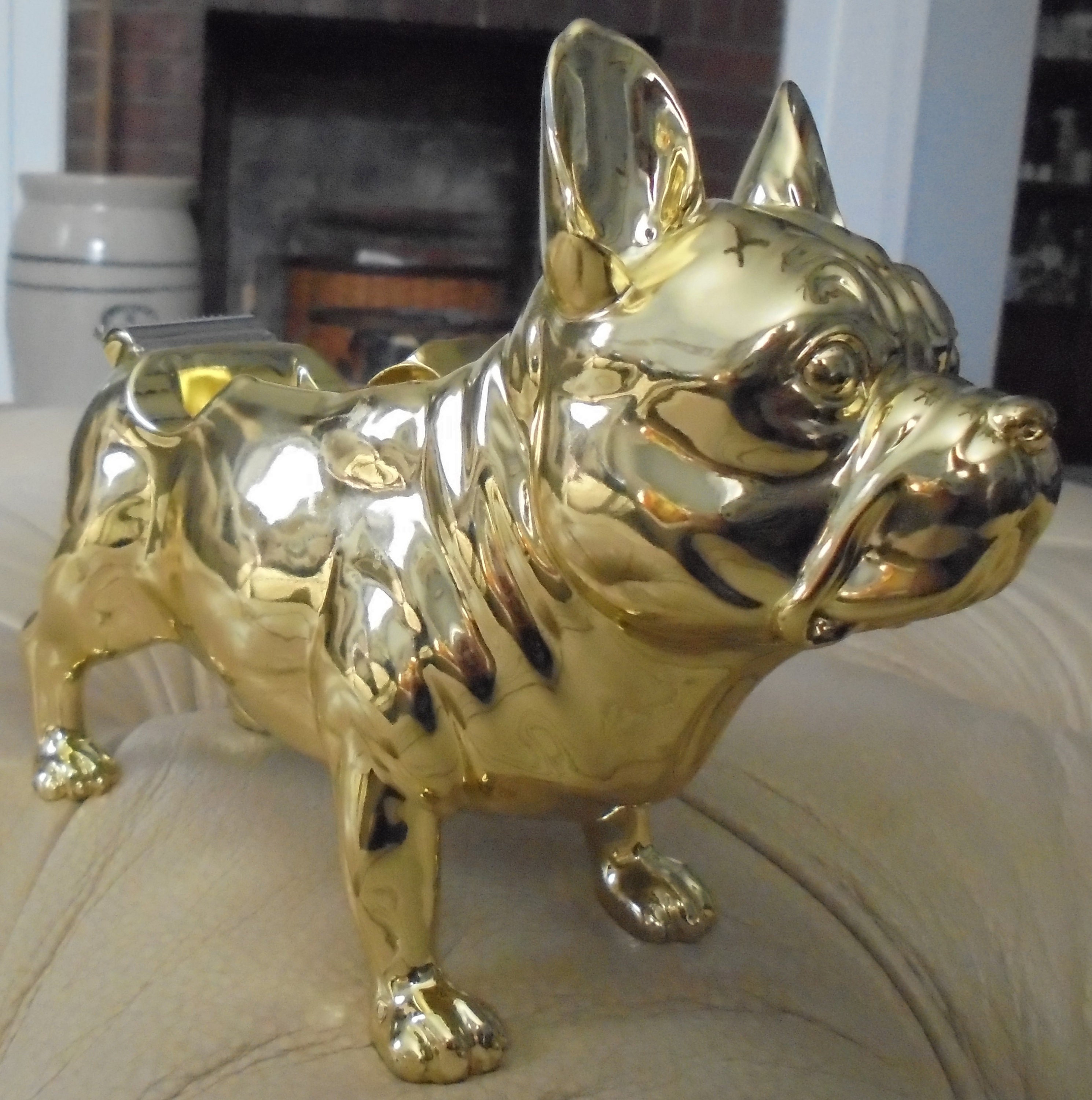 French Gold Tone Bulldog Tape Dispenser