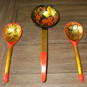 Vintage Hand Painted Wooden Spoons