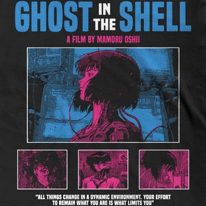 Ghost in the Shell 1995 T-Shirt, Major Kusanagi Cyberpunk Anime Tee image 2