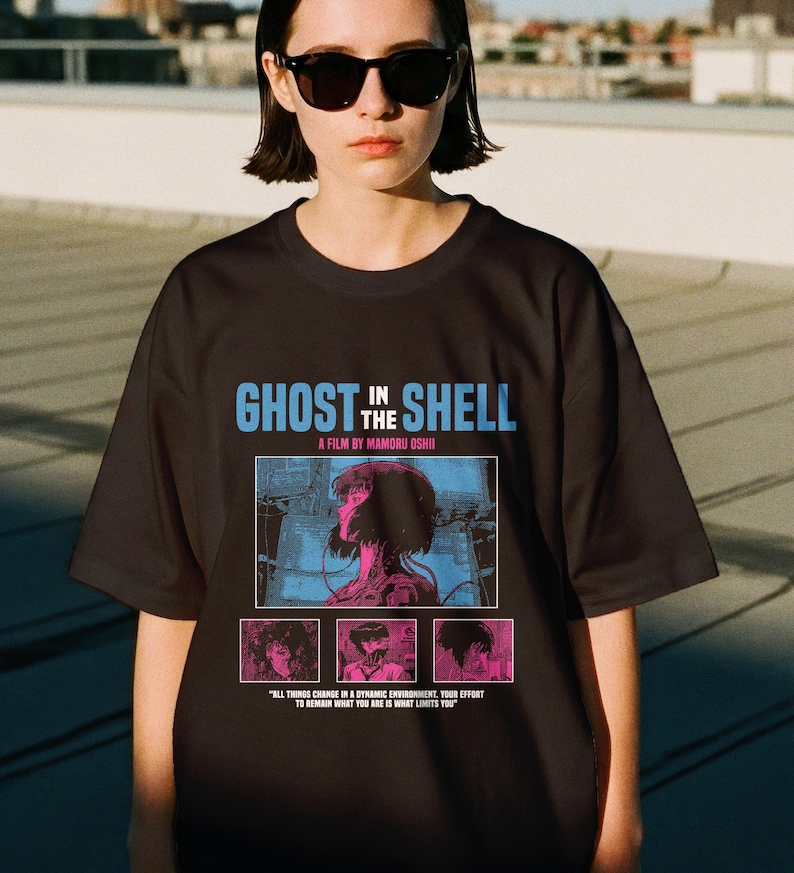 Ghost in the Shell 1995 T-Shirt, Major Kusanagi Cyberpunk Anime Tee image 4