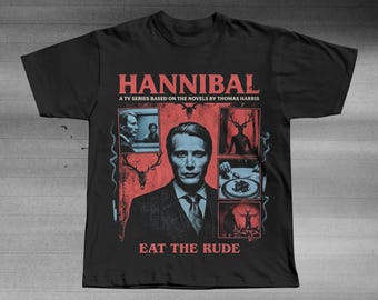 Hannibal Lecter Graphic Tee | Eat The Rude Horror Collage T-Shirt