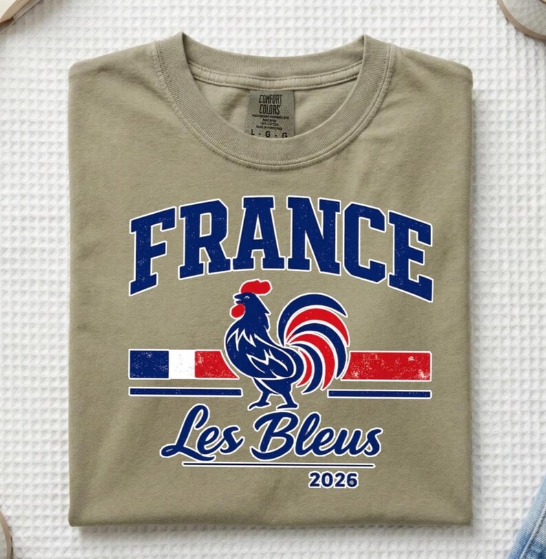 Vintage France Soccer Tee: Les Bleus Retro Football Fan T-Shirt (Comfort Colors 1717) bild 4