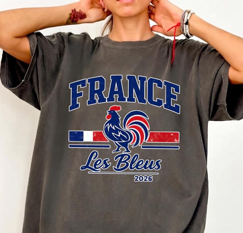 Vintage France Soccer Tee: Les Bleus Retro Football Fan T-Shirt (Comfort Colors 1717) bild 3